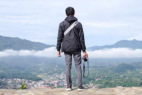 Enjoy the view on the mountains Stock Photos