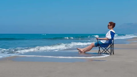 Enjoy the view of the ocean waves Stock Footage 297738665