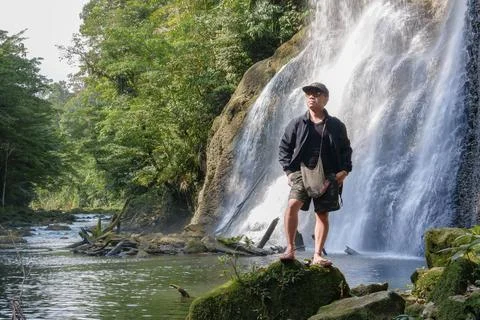 Enjoy the waterfall Stock Photos