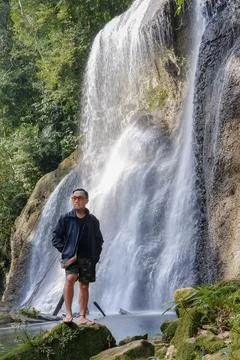 Enjoy the waterfall Stock Photos