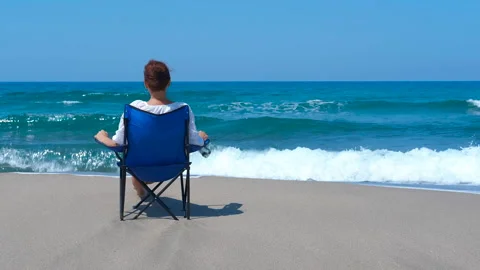 Enjoy the waves alone Stock Footage 297614062