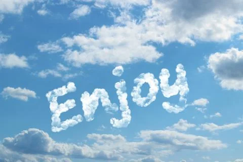 Enjoy word on cloud Illustrazione stock