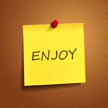 Enjoy word on post-it Stock Illustration