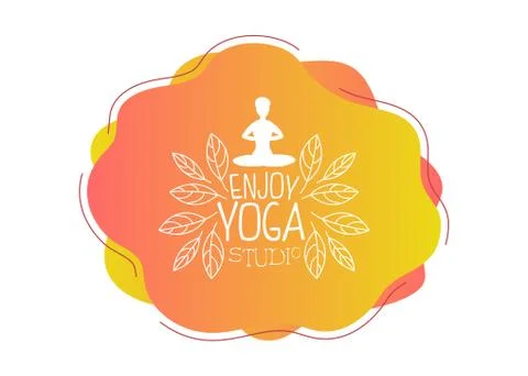 Enjoy Yoga Studio Template, Design Element Can Be Used for Logo, Business Card Stock Illustration