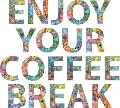 Enjoy your coffee break. Vector decorative zentangle object for decoration Иллюстрация