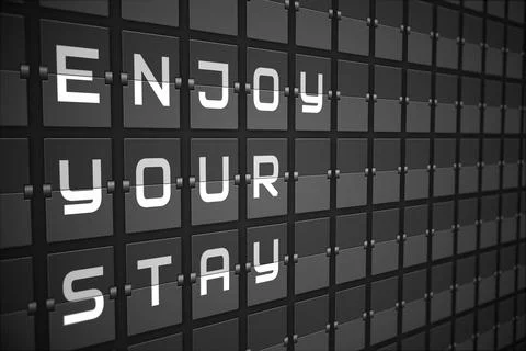 Enjoy your stay on digitally generated black mechanical board Stock Illustration