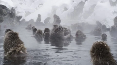 Enjoyable Hot Bath on a cold Winter Day Stock Footage 64526065