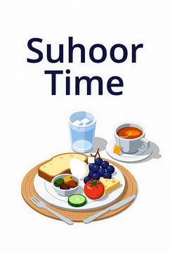 Enjoying a balanced suhoor Stock Illustration