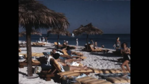 Enjoying the Beach 1966 Stock Footage 213790503