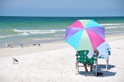 Enjoying the Beach Stock Photos