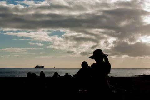 Enjoying the beach Stock Photos