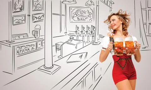 Enjoying beer. Stock Photos