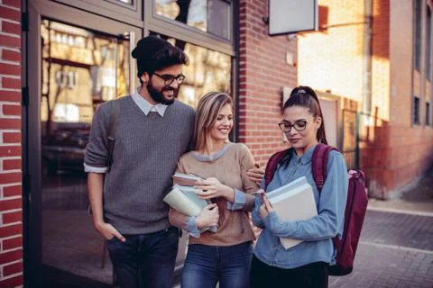 Enjoying a break between classes Stock Photos