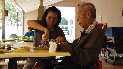 Enjoying breakfast Stock Footage 105554516