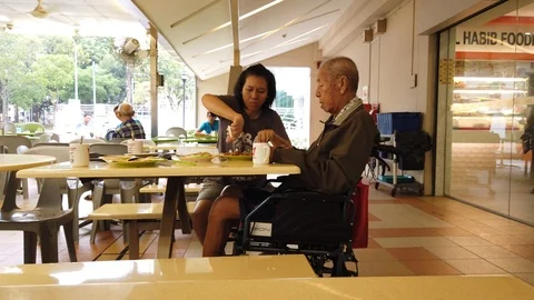 Enjoying breakfast Stock Footage 105554554