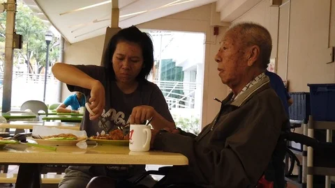 Enjoying breakfast Stock Footage 105554719