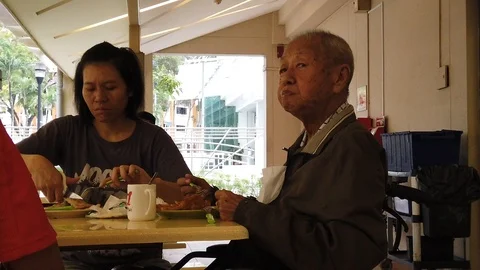 Enjoying breakfast Stock Footage 105554963