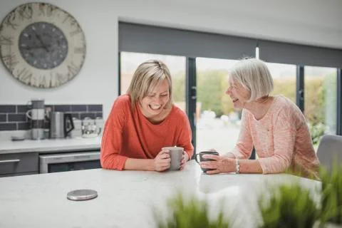 Enjoying A Catch Up Coffee Stock Photos