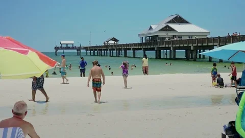 Enjoying Clearwater beach Stock Footage 79184600