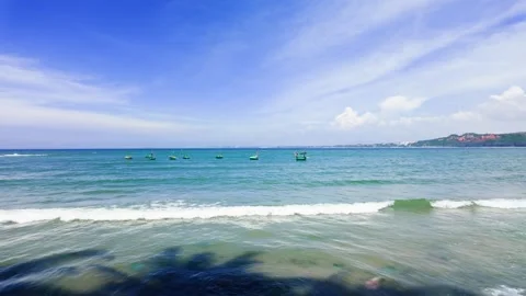 Enjoying the coast at Mui Ne in Lam Dong while fishing and relaxing Video stock 345184980