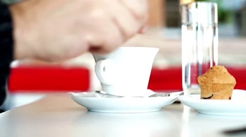 Enjoying coffee, close up shot Video stock 45772248