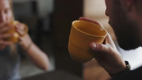 Enjoying coffee Stock Footage 232870319