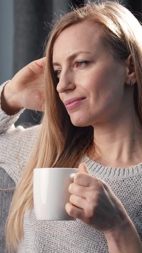 Enjoying Coffee at Home Stock Footage 322790351