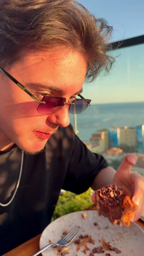Enjoying dessert Stock Footage 340175746