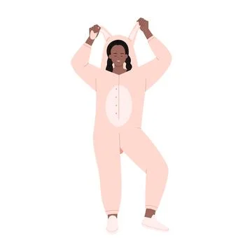 Enjoying Joyful Dancing while wearing a Bunny Onesie, full of playful delight Illustrazione stock