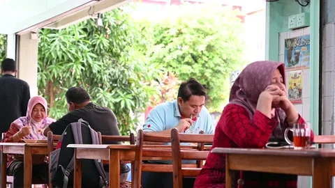Enjoying a meal Stock Footage 204762659