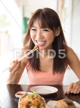 Enjoying meal Stock Photos