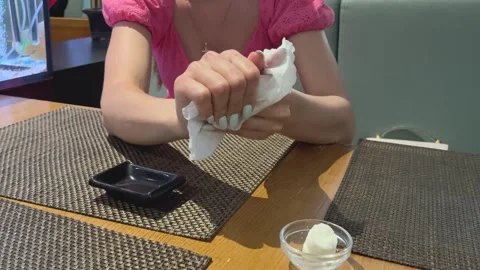 Enjoying a Memorable Dining Experience that Features Dessert and Impressive Stock Footage 312436478