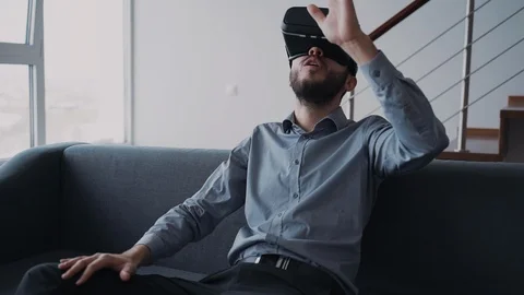 Enjoying of new digital technology. Stock Footage 105113474