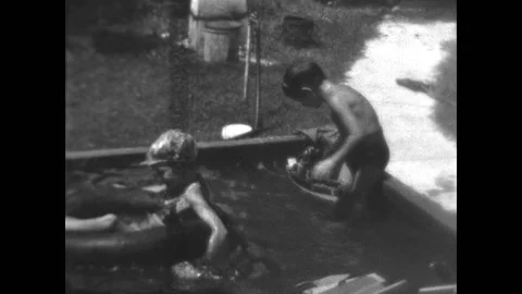 Enjoying the Pool 1938 Stock Footage 225590784