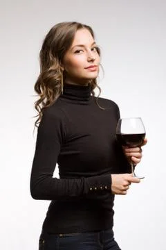 Enjoying premium wine. Stock Photos