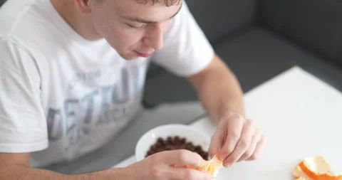 Enjoying a quiet morning while preparing a delicious Stock Footage 320322586