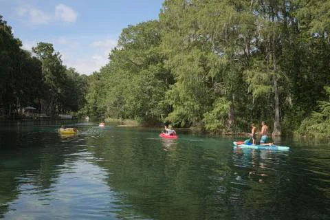 Enjoying the Rainbow River Stock Photos