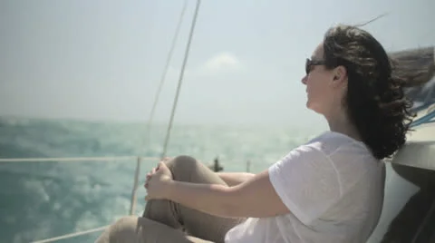 Enjoying the sailing in the Caribbean 9 Stock Footage 24585088