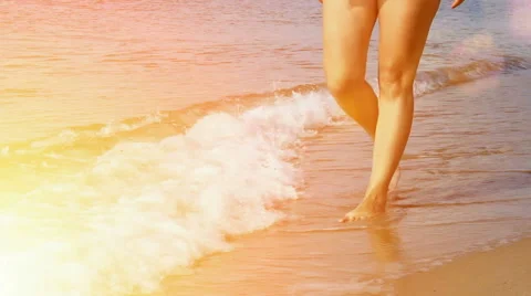 Enjoying the Sea Beach Stock Footage 58762255