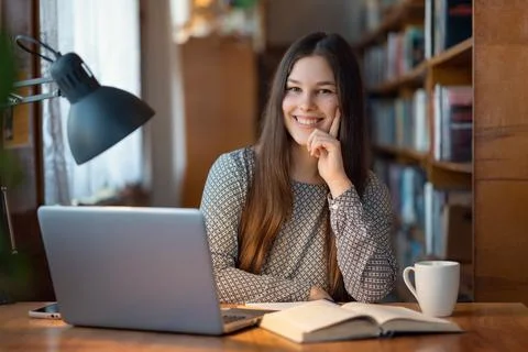 Enjoying students life, getting knowledge with pleasure Stock Photos