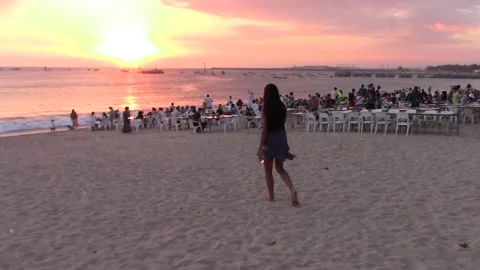 Enjoying a sunset in Bali Stock Footage 146152236