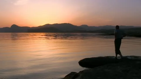Enjoying the sunset Stock Footage 20971956