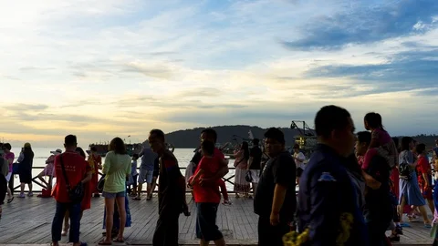 Enjoying sunset Stock Footage 121652011