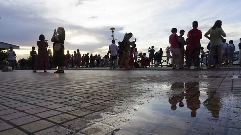 Enjoying sunset Stock Footage 121652331