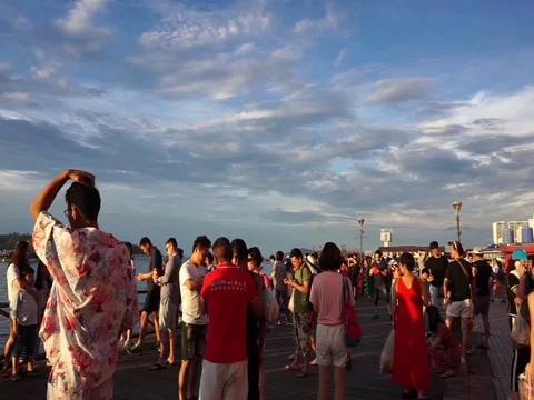 Enjoying sunset Stock Footage 121653853