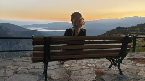 Enjoying the view from Delphi, Greece Stock Photos