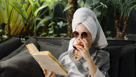 Enjoying weekend alone, being single and independent, childfree lifestyle. Stock Footage 238524585