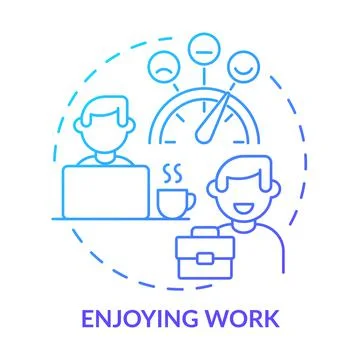 Enjoying work blue gradient concept icon Stock Illustration