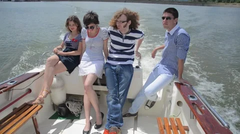 Enjoying on the yacht 库存影片 55313110