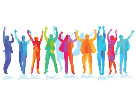 Enjoyment in the group Stock Illustration